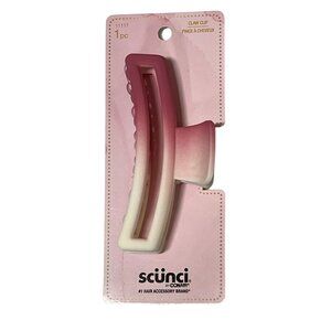 Scunci Pink Cream Ombre Rectangle Jaw Claw Hair Clip